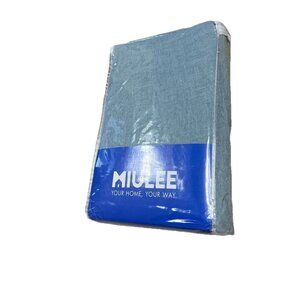 Miulee NEW 2 Blue Linen Blend Curtains Panels Drapes 108 Long Rod Pocket Pair
